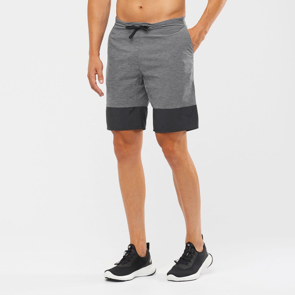 Salomon Singapore Mens Shorts - XA TRAINING Grey/Black | 26304-UHRL